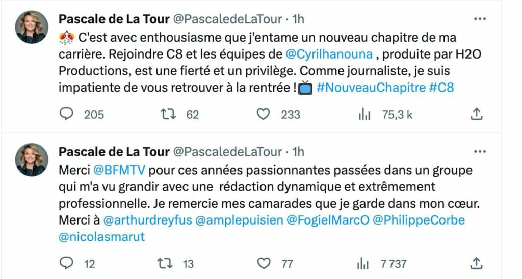 Pascale de La Tour du Pin TPMP C8 avec Cyril Hanouna et départ de